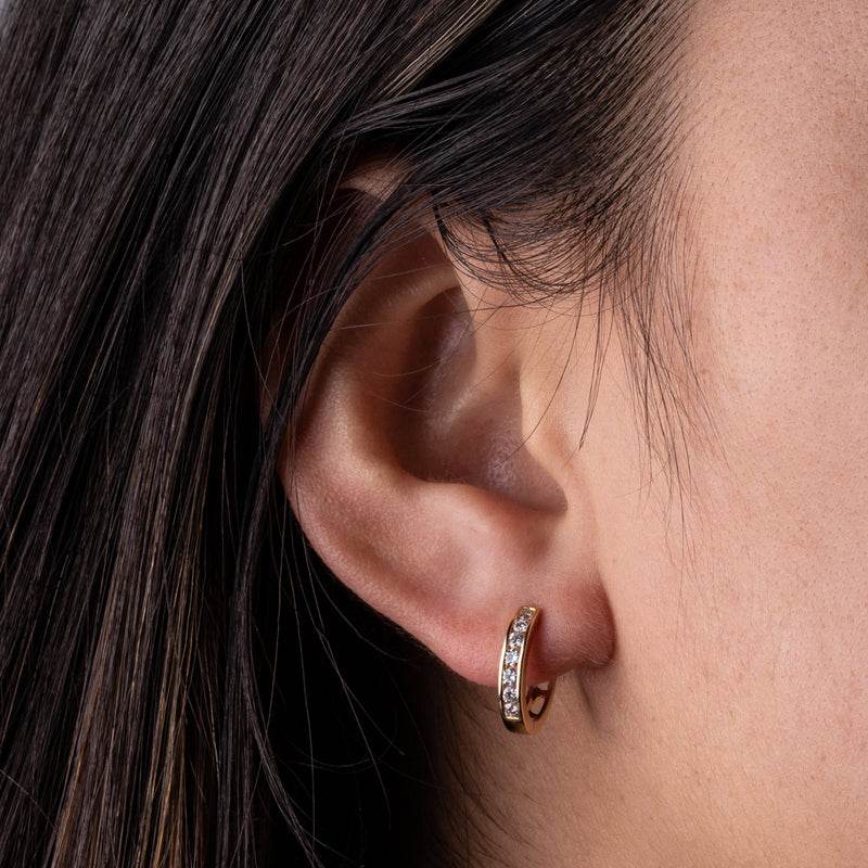 18ct Yellow Gold Diamond Tigris Earrings-Earrings-Walker & Hall