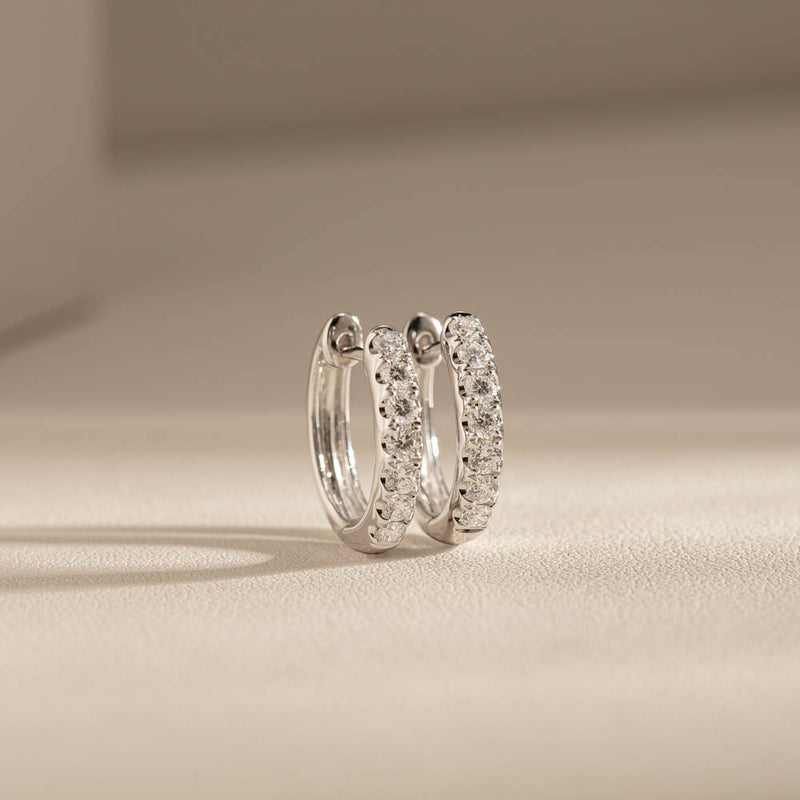 18ct White Gold .50ct Diamond Meridien Earrings-Earrings-Walker & Hall