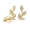 18ct Yellow Gold .24ct Diamond Laurel Earrings-Earrings-Walker & Hall