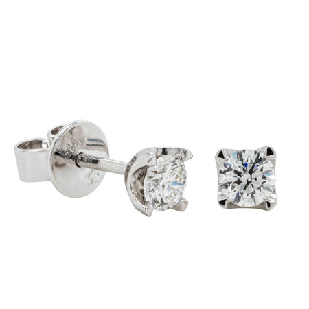9ct White Gold .40ct Diamond Ava Stud Earrings-Earrings-Walker & Hall