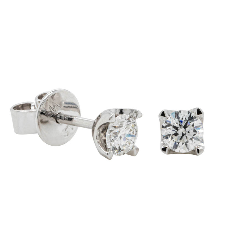 9ct White Gold .40ct Diamond Ava Stud Earrings-Earrings-Walker & Hall