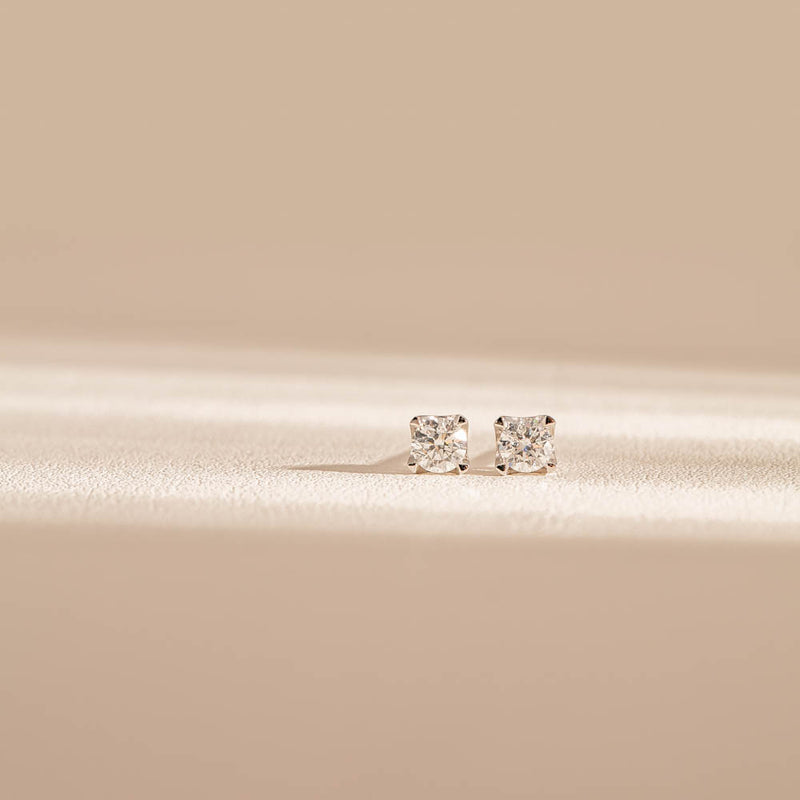 9ct White Gold .40ct Diamond Ava Stud Earrings-Earrings-Walker & Hall