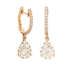 18ct Rose Gold .82ct Diamond Huggie Drop Earrings-Earrings-Walker & Hall