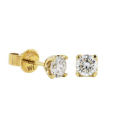 9ct Yellow Gold .60ct Diamond Ava Stud Earrings-Earrings-Walker & Hall
