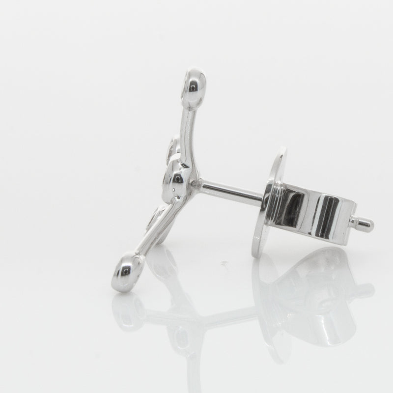 18ct White Gold & Diamond Single Earth Element Earring-Earrings-Walker & Hall