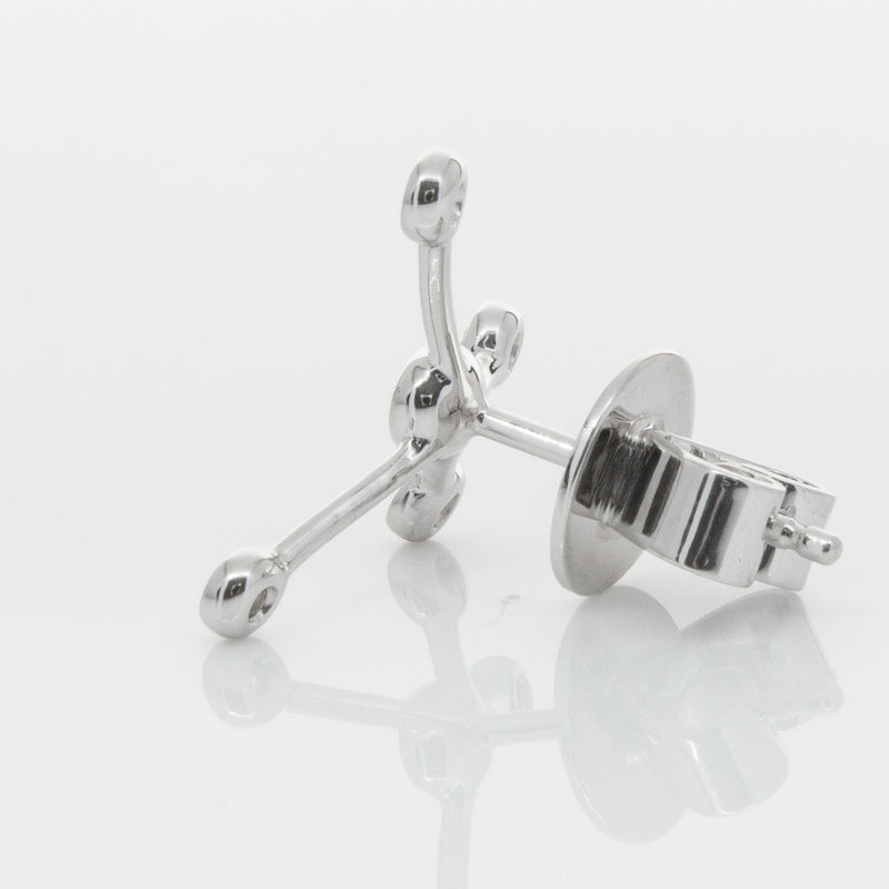 18ct White Gold & Diamond Single Earth Element Earring-Earrings-Walker & Hall