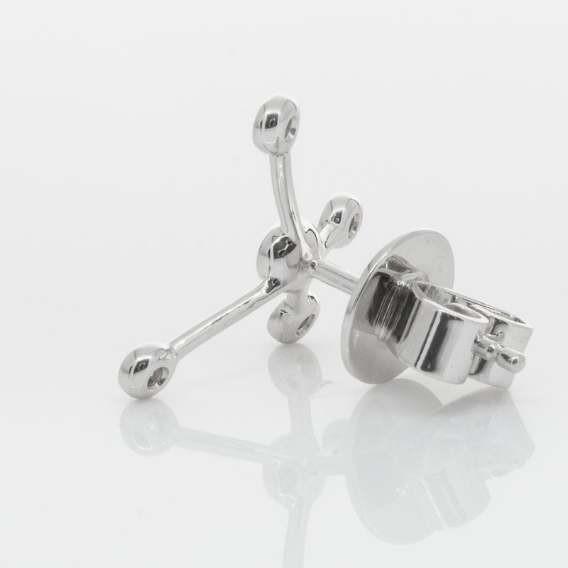 18ct White Gold & Diamond Single Earth Element Earring-Earrings-Walker & Hall