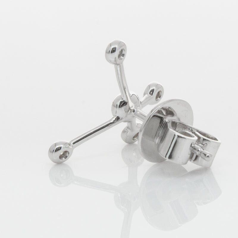 18ct White Gold & Diamond Single Earth Element Earring-Earrings-Walker & Hall