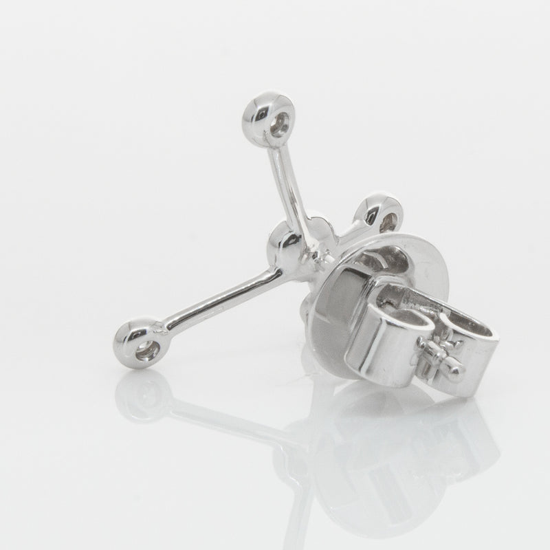 18ct White Gold & Diamond Single Earth Element Earring-Earrings-Walker & Hall