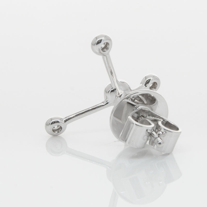 18ct White Gold & Diamond Single Earth Element Earring-Earrings-Walker & Hall