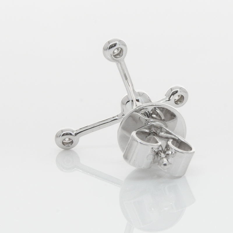 18ct White Gold & Diamond Single Earth Element Earring-Earrings-Walker & Hall