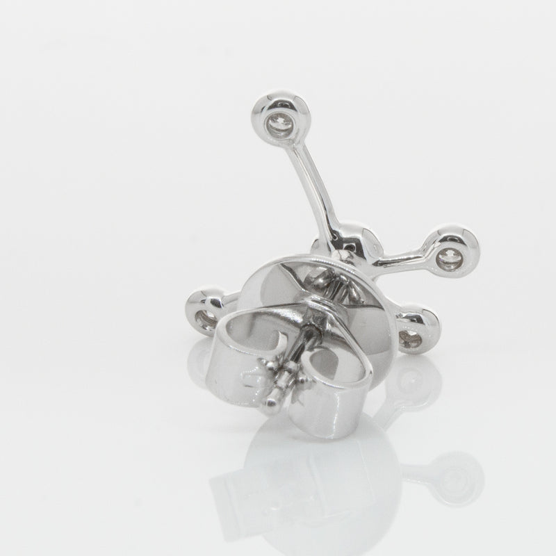 18ct White Gold & Diamond Single Earth Element Earring-Earrings-Walker & Hall