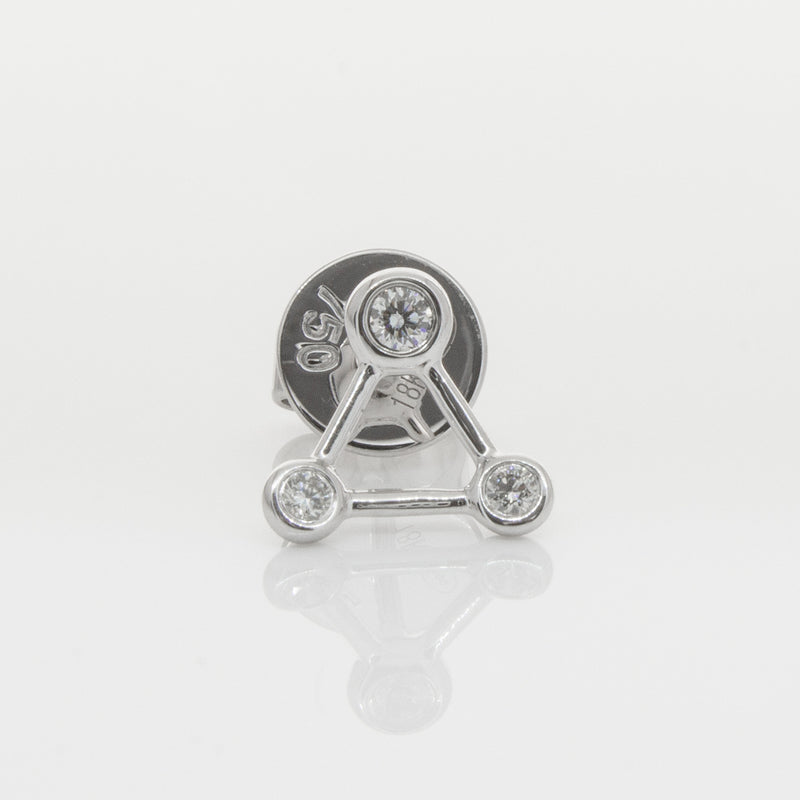 18ct White Gold & Diamond Single Water Element Earring-Earrings-Walker & Hall