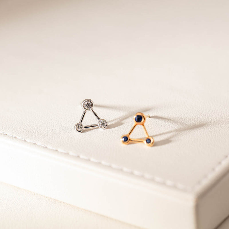 18ct White Gold & Diamond Single Water Element Earring-Earrings-Walker & Hall