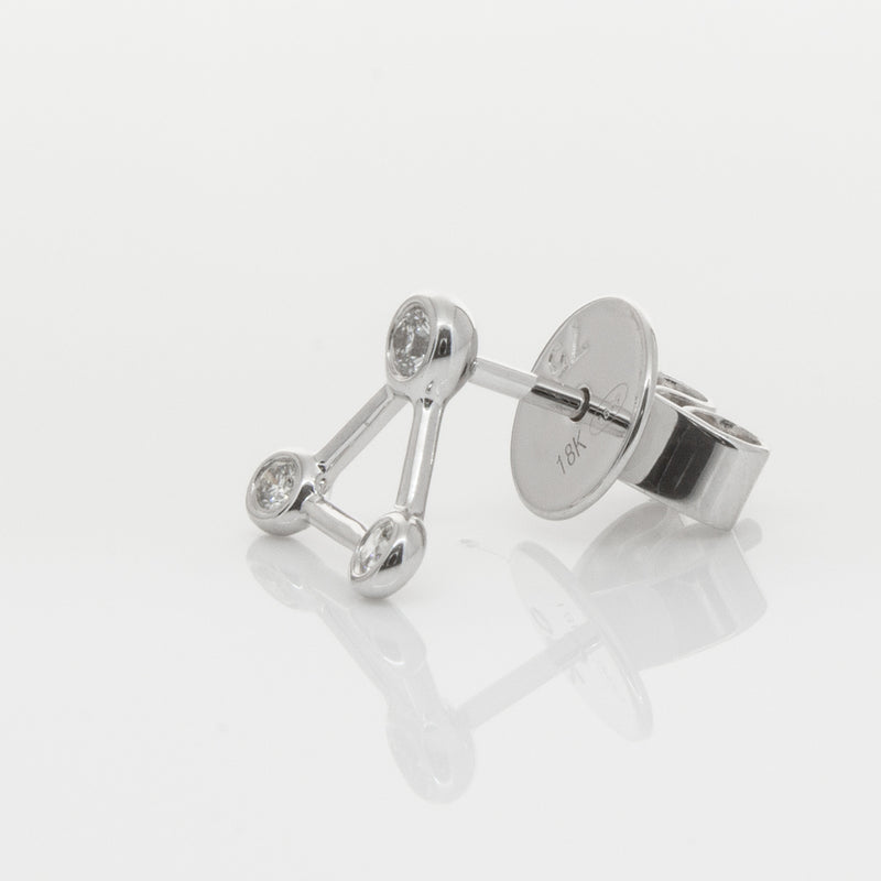 18ct White Gold & Diamond Single Water Element Earring-Earrings-Walker & Hall