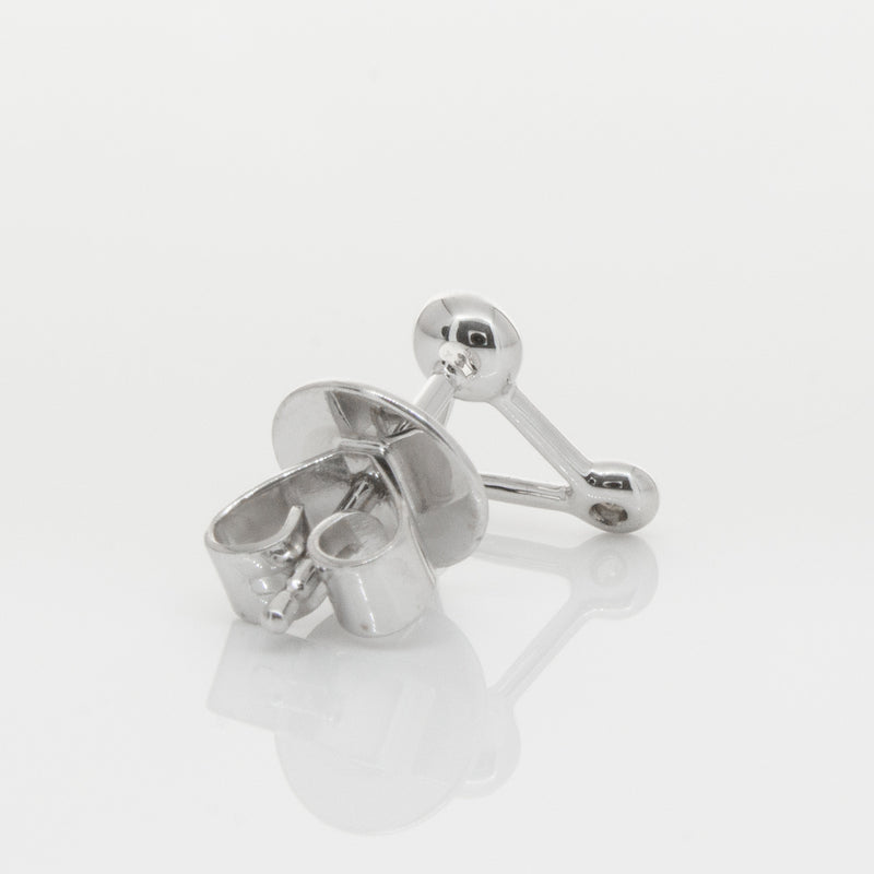 18ct White Gold & Diamond Single Water Element Earring-Earrings-Walker & Hall