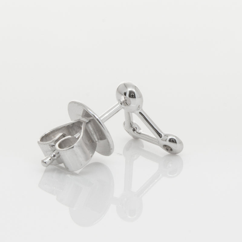 18ct White Gold & Diamond Single Water Element Earring-Earrings-Walker & Hall