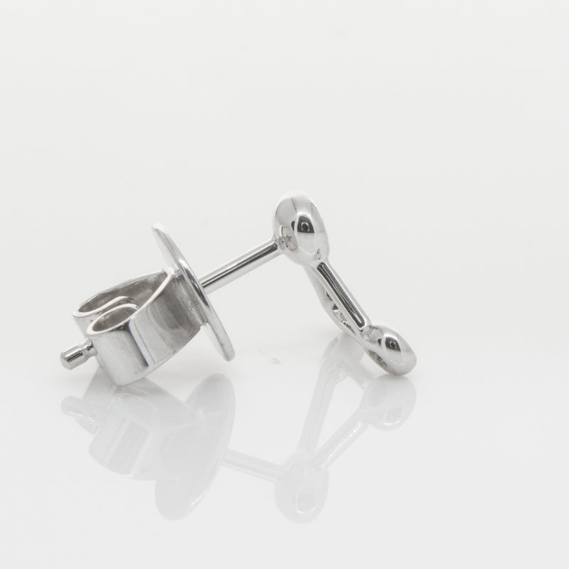 18ct White Gold & Diamond Single Water Element Earring-Earrings-Walker & Hall