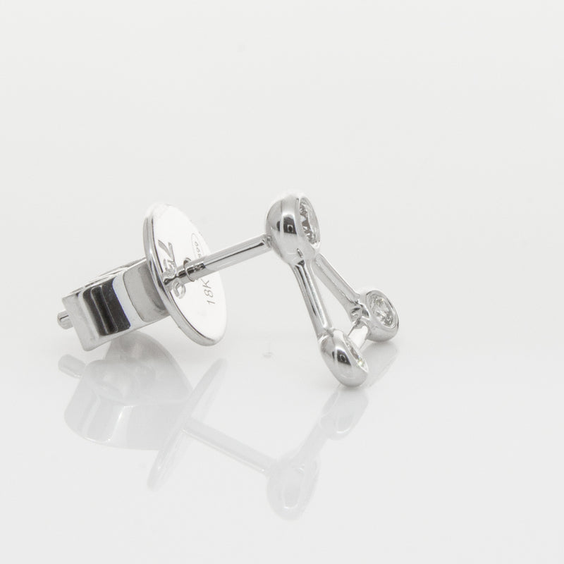 18ct White Gold & Diamond Single Water Element Earring-Earrings-Walker & Hall