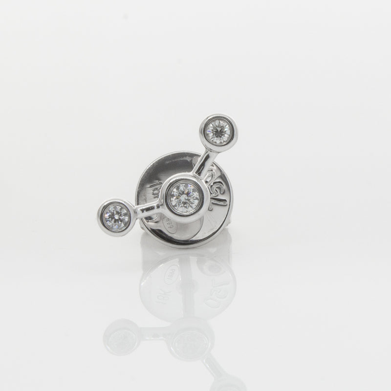 18ct White Gold & Diamond Single Fire Element Earring-Earrings-Walker & Hall