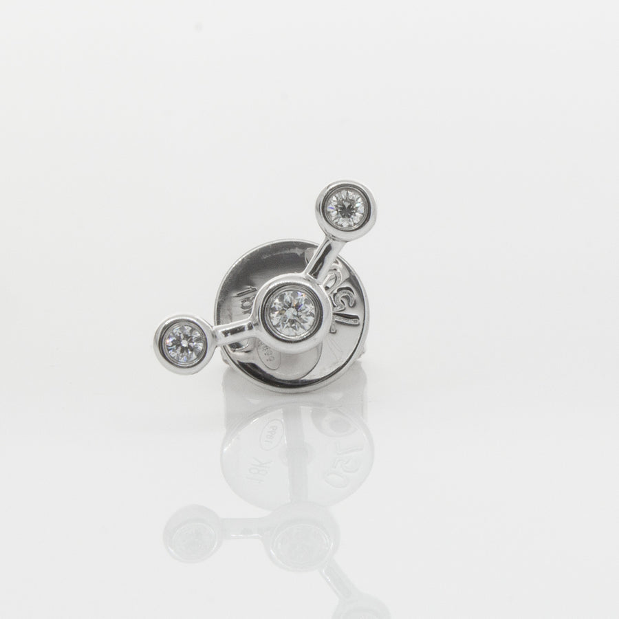 18ct White Gold & Diamond Single Fire Element Earring-Earrings-Walker & Hall