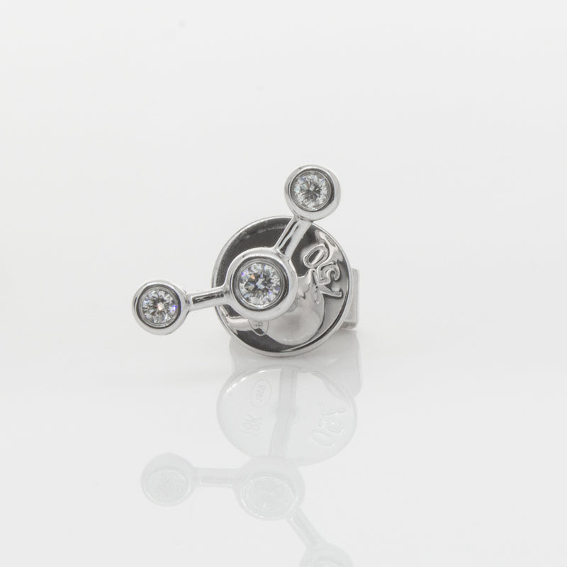 18ct White Gold & Diamond Single Fire Element Earring-Earrings-Walker & Hall