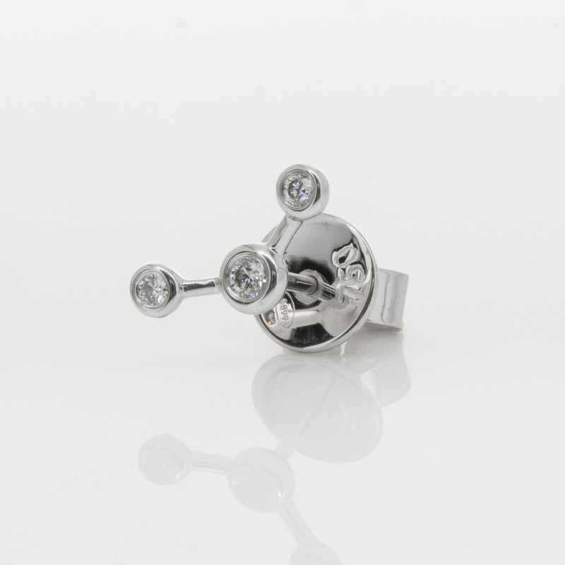 18ct White Gold & Diamond Single Fire Element Earring-Earrings-Walker & Hall