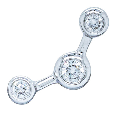 18ct White Gold & Diamond Single Fire Element Earring-Earrings-Walker & Hall