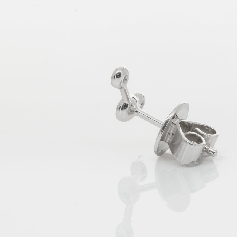 18ct White Gold & Diamond Single Fire Element Earring-Earrings-Walker & Hall