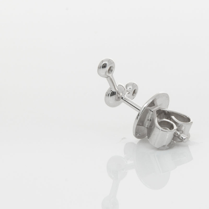 18ct White Gold & Diamond Single Fire Element Earring-Earrings-Walker & Hall