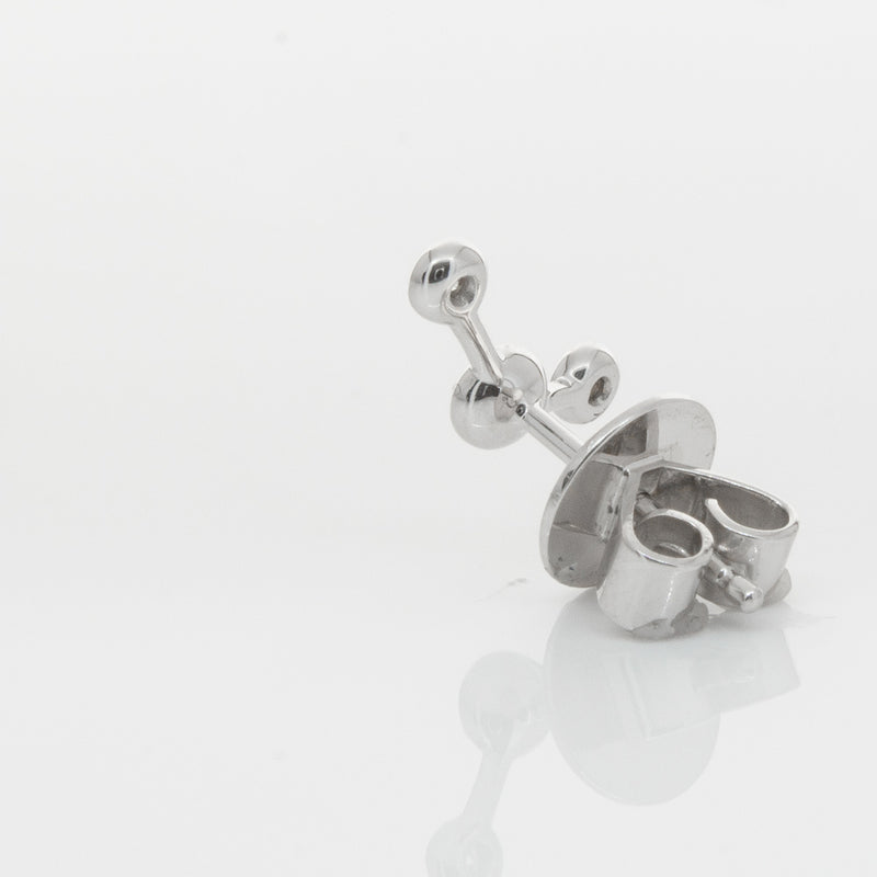 18ct White Gold & Diamond Single Fire Element Earring-Earrings-Walker & Hall