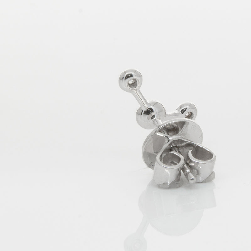 18ct White Gold & Diamond Single Fire Element Earring-Earrings-Walker & Hall