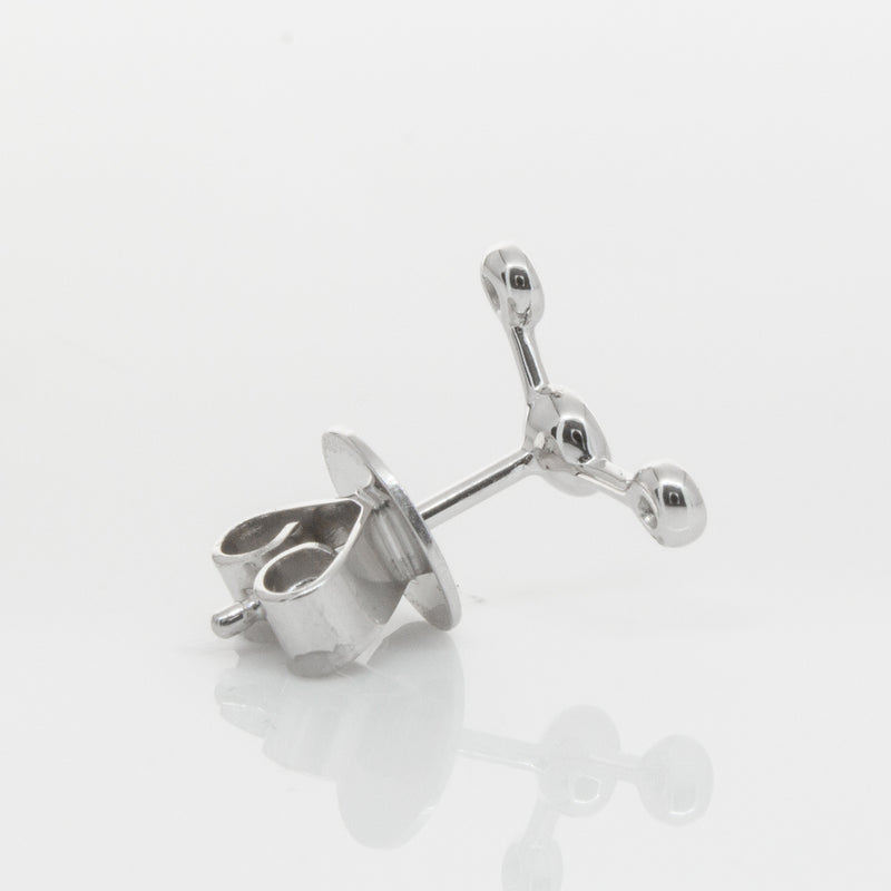 18ct White Gold & Diamond Single Fire Element Earring-Earrings-Walker & Hall