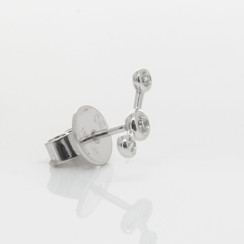 18ct White Gold & Diamond Single Fire Element Earring-Earrings-Walker & Hall