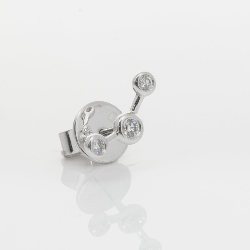 18ct White Gold & Diamond Single Fire Element Earring-Earrings-Walker & Hall