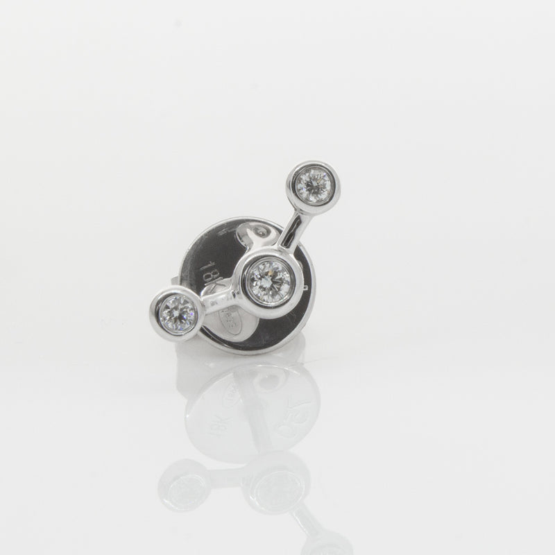 18ct White Gold & Diamond Single Fire Element Earring-Earrings-Walker & Hall