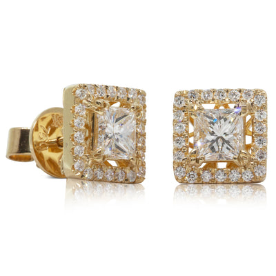 18ct Yellow Gold Diamond Earrings-Earrings-Walker & Hall