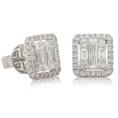 18ct White Gold Diamond Earrings-Earrings-Walker & Hall
