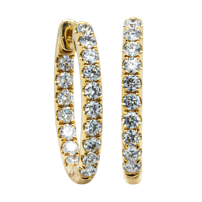 18ct Yellow Gold 1.50ct Diamond Jupiter Hoop Earrings-Earrings-Walker & Hall
