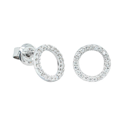 9ct White Gold Diamond Forevermore Stud Earrings-Earrings-Walker & Hall