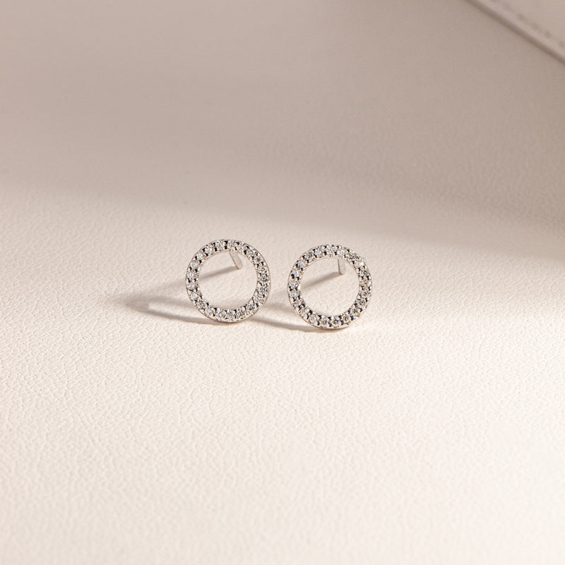 9ct White Gold Diamond Forevermore Stud Earrings-Earrings-Walker & Hall