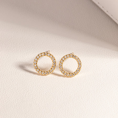 9ct Yellow Gold Diamond Forevermore Stud Earrings-Earrings-Walker & Hall