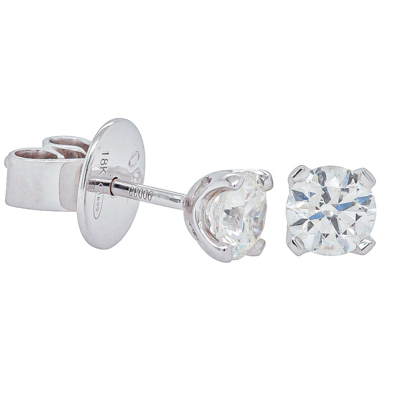 18ct White Gold .80ct Diamond Blossom Stud Earrings-Earrings-Walker & Hall