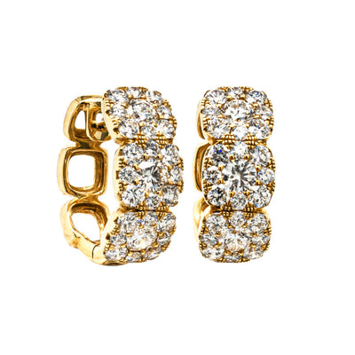 18ct Yellow Gold 1.61ct Diamond Hoop Earrings-Earrings-Walker & Hall
