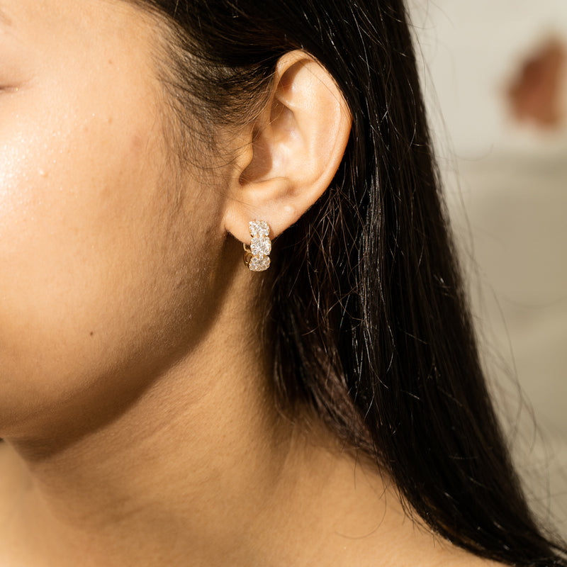 18ct Yellow Gold 1.61ct Diamond Hoop Earrings-Earrings-Walker & Hall