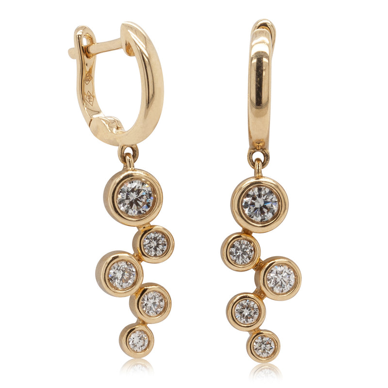 18ct Yellow Gold Diamond Earrings-Earrings-Walker & Hall