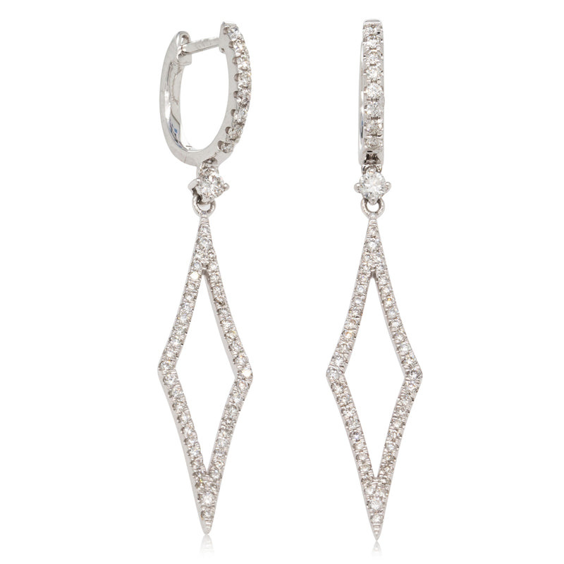 18ct White Gold .57ct Diamond Earrings-Earrings-Walker & Hall