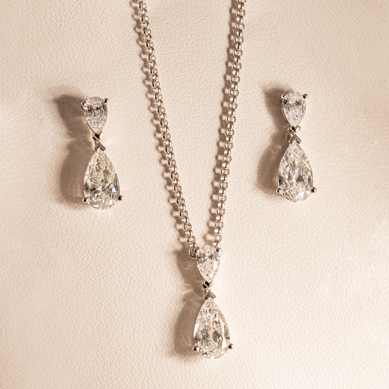 18ct White Gold 1.25ct Diamond Pendant-Necklace-Walker & Hall