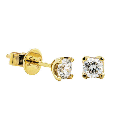 9ct Yellow Gold .40ct Diamond Ava Stud Earrings-Earrings-Walker & Hall