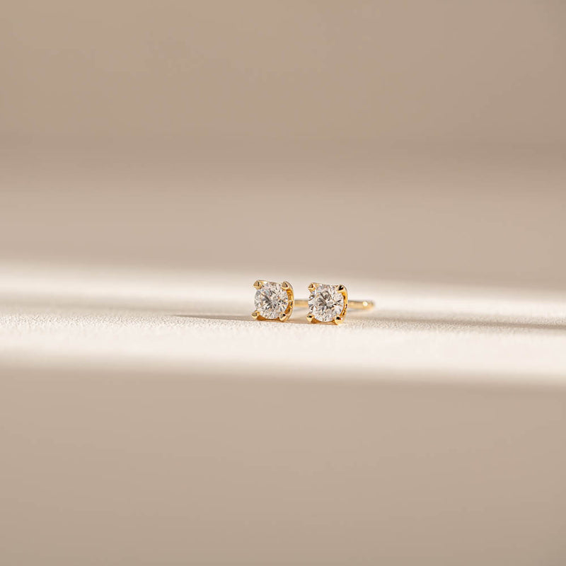 9ct Yellow Gold .40ct Diamond Ava Stud Earrings-Earrings-Walker & Hall